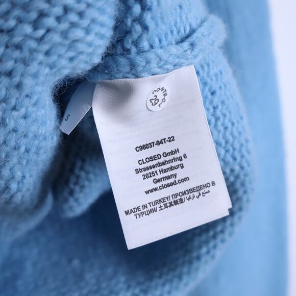 CLOSED Wool Blend Turtleneck Sweater Light Blue Long Sleeve Knit Women's S - Picture 13 of 14